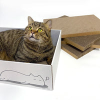 HKM-128083 Pack of 5 Extra Large Cat Scratching Boards, 11.4 Inch Reversible Cardboard Scratchers