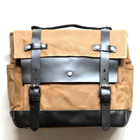 HKM-253907 Universal Motorcycle Saddle Bags - Vintage Canvas Tail Bag with Zippered Pockets, 10.75L Capacity