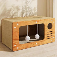 HKM-226387 Spacious Custom Cardboard Kitten Scratcher Board with Lounger and Cat Tree Features