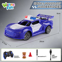 HKM-641171 1:20 Scale Remote Control Police Car Model with Sound and Light Effects, Electric Powered, Indoor-Outdoor Use