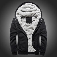 HKM-767507 Men's Jacket Sets Plush Padded Jacket Winter Sports Hoodie With Stand Collar Thick Canvas Material Hooded Baseball Clothing