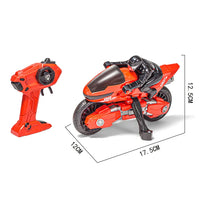 HKM-212883 2.4G Remote Control Stunt Motorcycle for Kids - 360° Rotation, Durable Red Mini Car, Indoor/Outdoor Fun