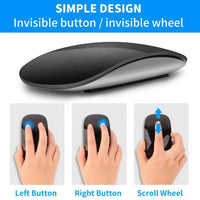 HKM-936979 Ultra-Thin Wireless Rechargeable Touch Mouse for Mac and Laptop - Silent Multi-Arc Design