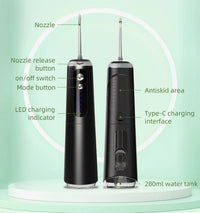 HKM-011475 Waterproof IPX7 Oral Irrigator with 5 Modes, Rechargeable Dental Jet Flosser, 280ml Water Tank Capacity