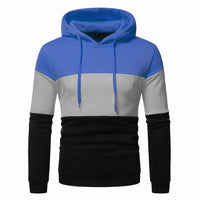 HKM-358483 Men's Custom Sweatshirt Autumn and Winter 3 Color Splicing Pullover Hooded Casual Sweatshirt Set