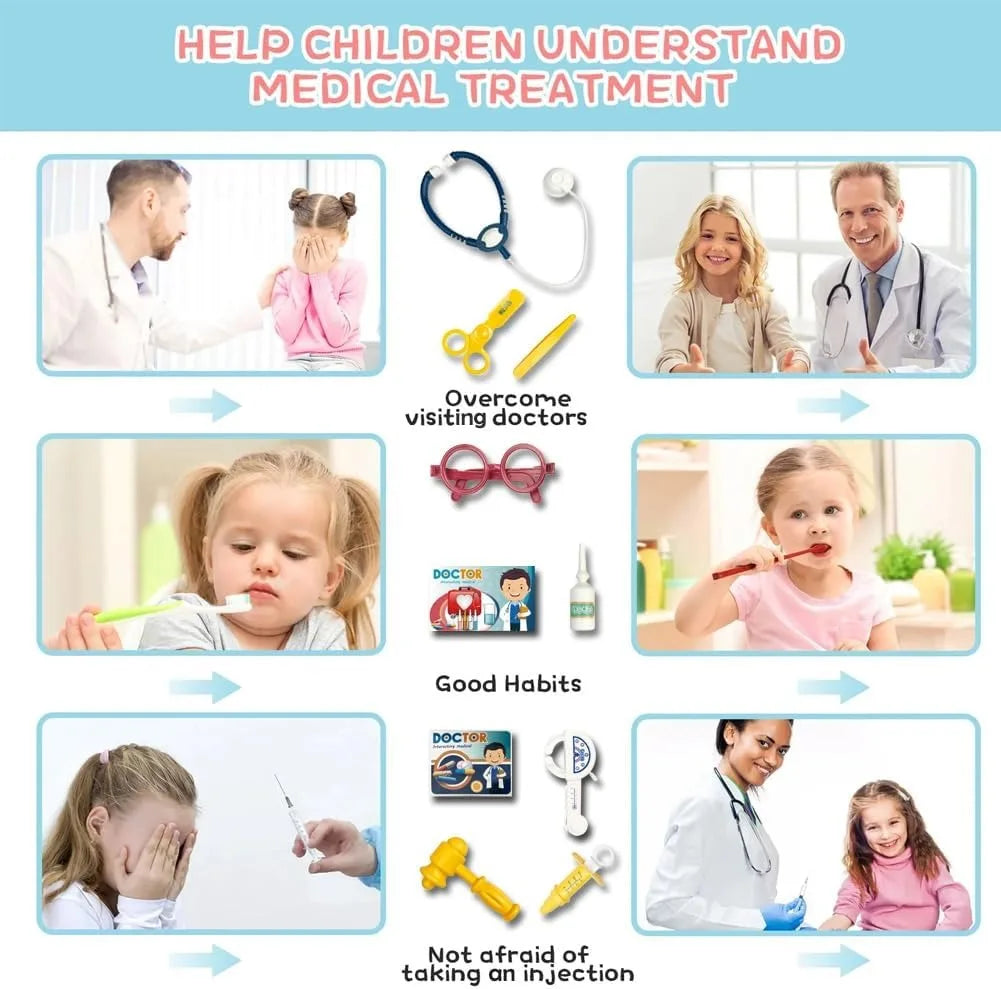 HKM-655827 Mini Doll House Doctor Kit for Kids - Portable Role Play Educational Toy