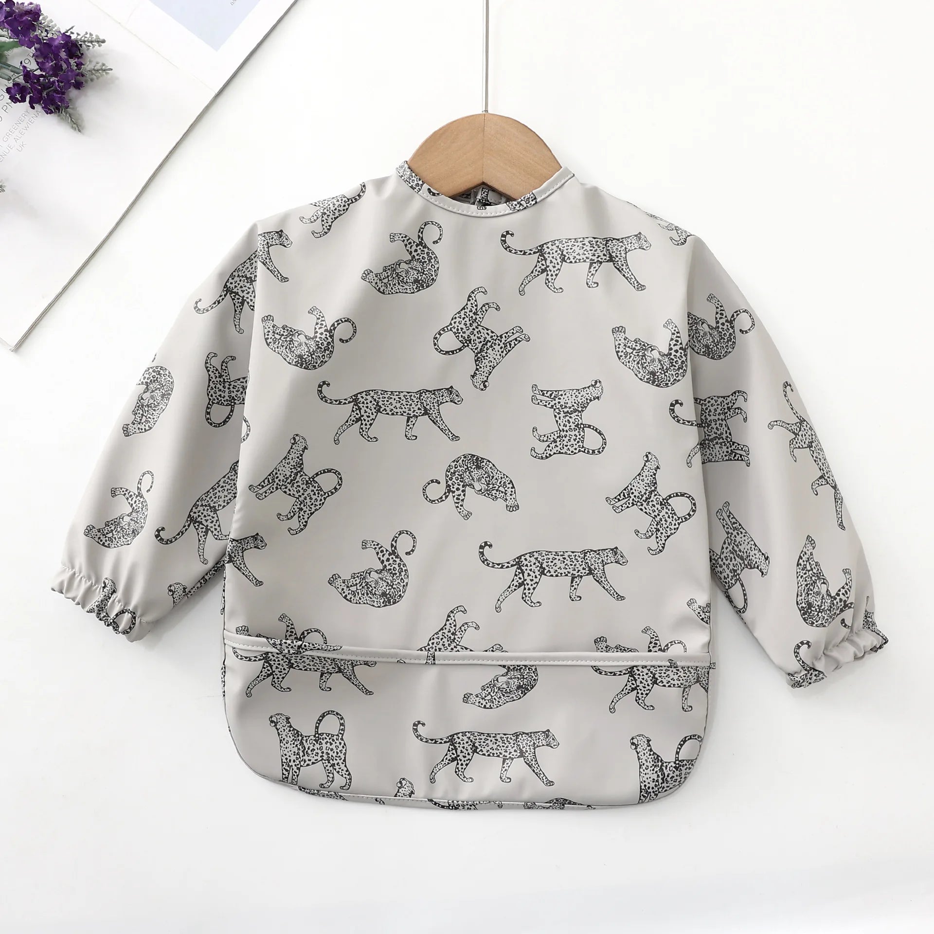 HKM-261331 Long Sleeve Waterproof Baby Eating Bib OEKO Tex 100 Standard
