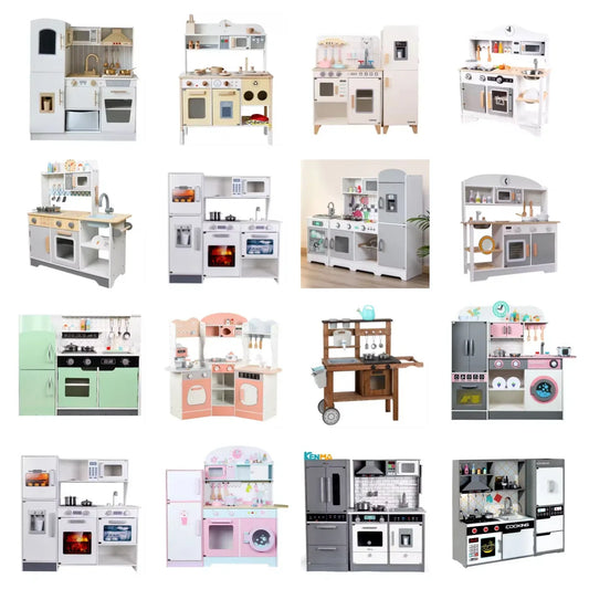 KTX-062483 Wooden Pretend Play Kitchen Set for Kids - Educational Toy for Creative Imaginative Play