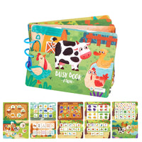 HKM-099923 Early Learning Montessori Busy Book for Toddlers, Activity Book with Farm Themes, Educational Interactive Toy
