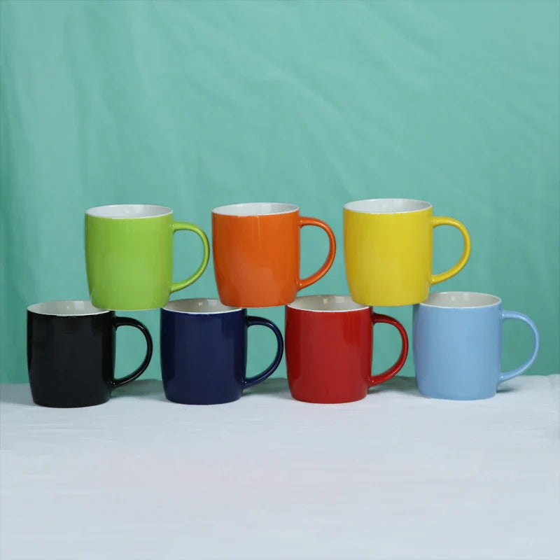 KTX-367571 Nordic 12oz Ceramic Coffee Mug in Red, Black, Navy Blue, Pink, and White