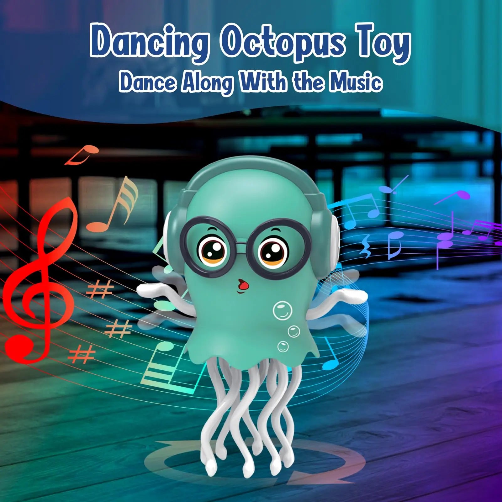 HKM-018579 Dancing Octopus Toy with Auto-Sensing and Obstacle Avoidance for Kids aged 5-7