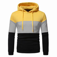HKM-358483 Men's Custom Sweatshirt Autumn and Winter 3 Color Splicing Pullover Hooded Casual Sweatshirt Set