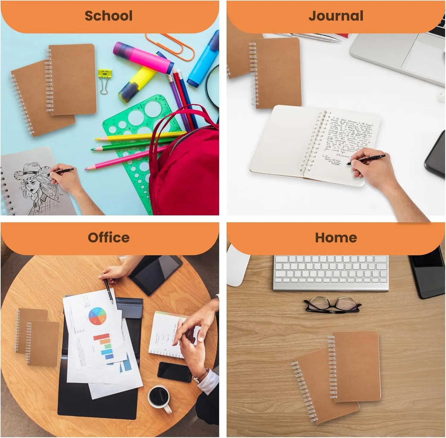 KTX-768403 Small Pocket Notebooks 5 Pack with 180 Ruled Pages for Writing, Drawing, and Note Taking