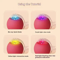 HKM-522451 Vibrant Silicone Cat Toy with Feather Teaser, Long Tail and Rolling Claw Ball for Kittens