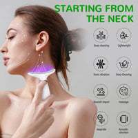 HKM-193427 Neck and Face Massage Device with Red Light Therapy, EMS Vibration, and LED Heating for Skin Rejuvenation