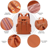 NOVOTE Outdoor Large Capacity Drawstring Pouch Backpack PU Leather Strap Carry System Polyester Multiple Colors Travel