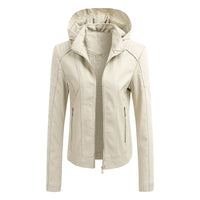 HKM-848851 Hooded Jackets Custom Detachable PU Coats Leather Jackets Clothing Brand Jacket