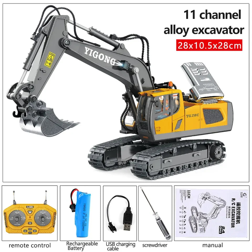 KTX-861267 1:20 Scale 11 Channel 2.4GHz Remote Control Excavator Construction Toy