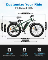 HKM-8010707 Adult Electric Bicycle Featuring 1000W Motor, 20 MPH Top Speed, 48V System and 48V 15.0Ah Battery for Daily Commuting