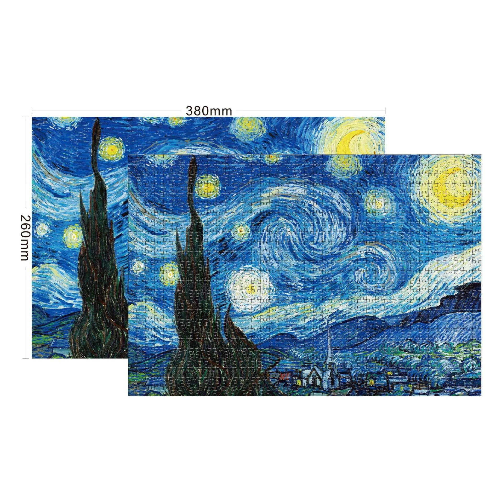 KTX-481555 Small 1000 Piece Starry Night Cardboard Jigsaw Puzzle for Adults and Kids