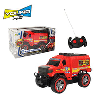 HKM-409491 Remote Control Red 27MHz Fire Truck Toy Car for Kids - 4WD, Indoor/Outdoor Use