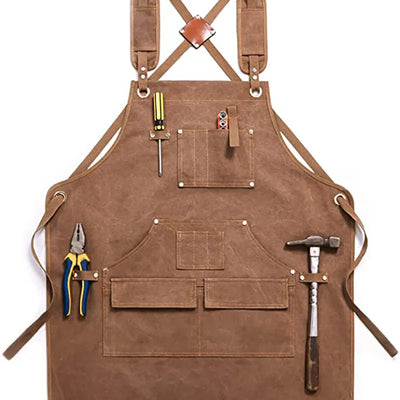 Modern Simple Thick Canvas Apron Custom logo Woodworking Electrician Gardening Work Clothes Tool Apron