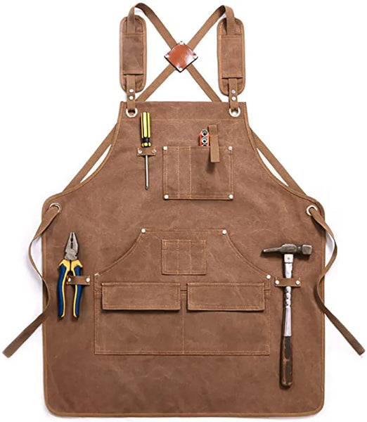 Modern Simple Thick Canvas Apron Custom logo Woodworking Electrician Gardening Work Clothes Tool Apron