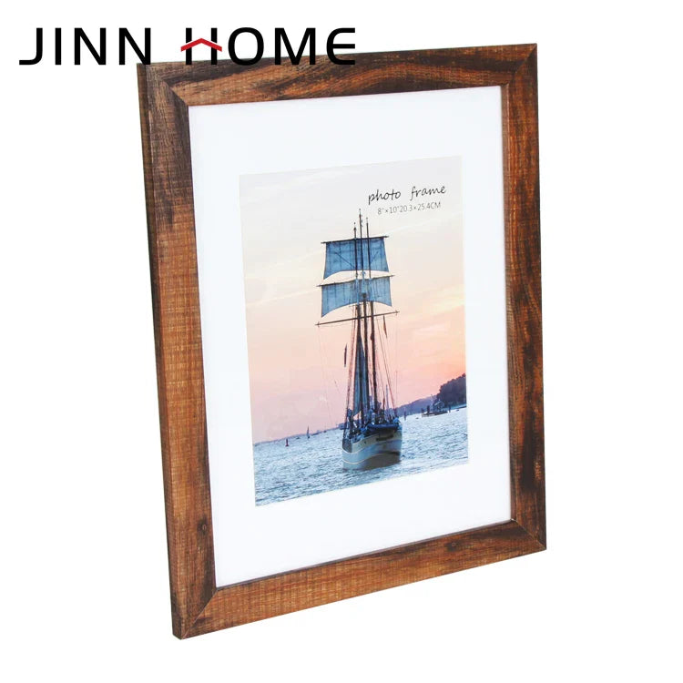 KTX-735379 Black Decorative Wall Photo Frames for 4x6, 5x7, and A4 Photos - MDF Wood, Simple Rectangular Design for Home & DIY Décor