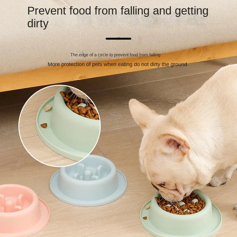 HKM-488531 Rounded Anti-Choking Slow Food Bowl for Cats and Dogs - Plastic Feeding Bowl with Box Packing
