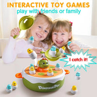 HKM-460371 Dinosaur 4 in 1 Pop Up Board Game for Kids - Electronic Musical Bouncing Turntable Fishing Fun