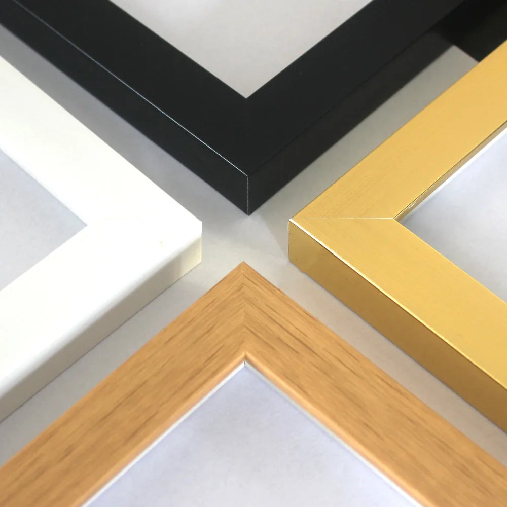 KTX-845587 Modern Black, White, and Gold PS Plastic Picture Frame 11x14 for Artwork and Certificates