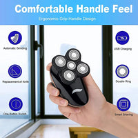 HKM-652179 Cordless 5D Electric Shaver for Men - Waterproof, 5-in-1 Head Shaver with Travel Lock and Stainless Steel Blades