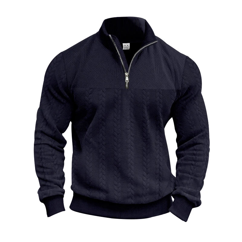 HKM-620627 Men's Knitted Pullover Half-zip Stand-up Collar Custom Solid Color Sweater Knitted Jacquard Bottoming Shirt Men's New Sweater