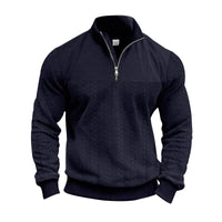 HKM-620627 Men's Knitted Pullover Half-zip Stand-up Collar Custom Solid Color Sweater Knitted Jacquard Bottoming Shirt Men's New Sweater
