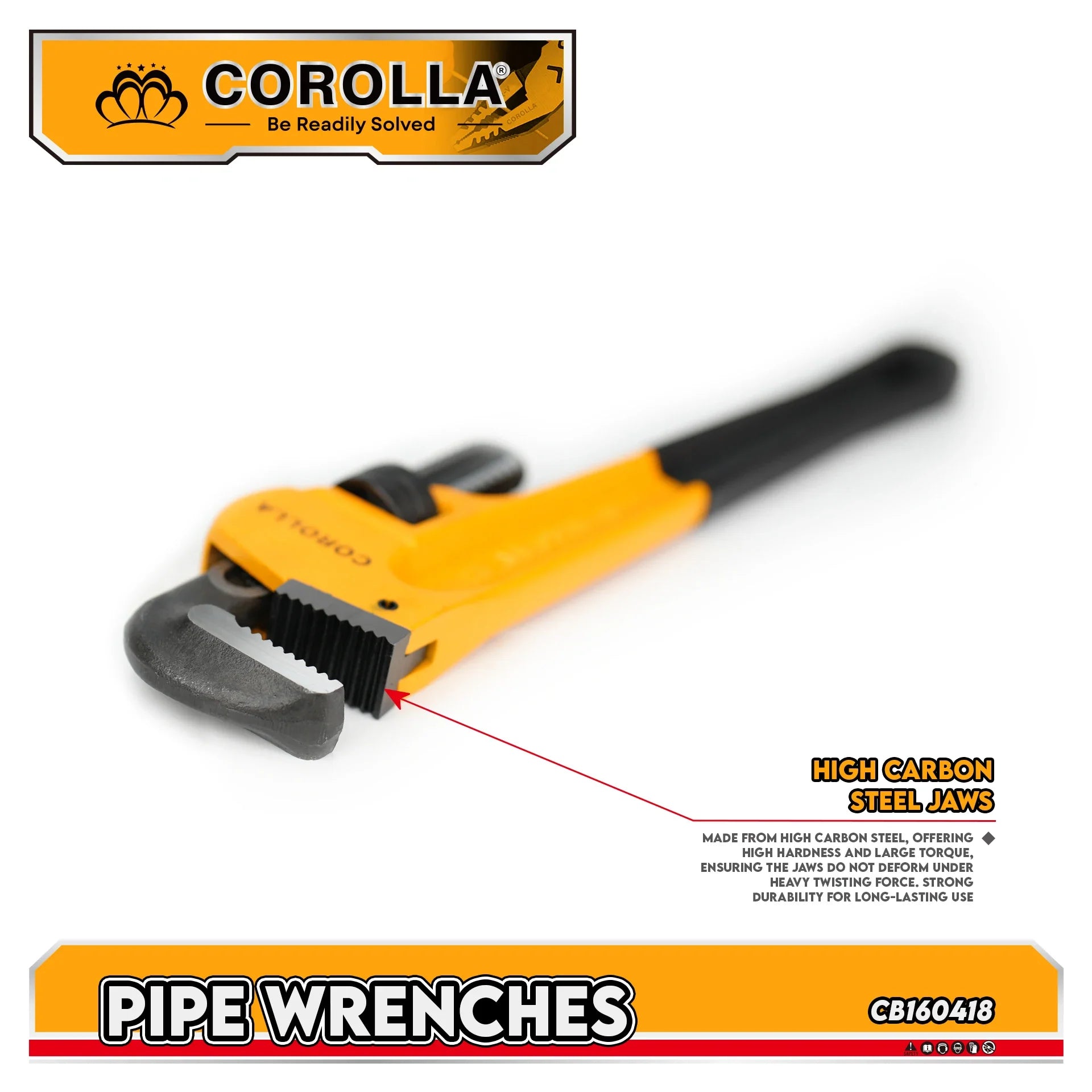 KTX-034899 Adjustable Carbon Steel Pipe Wrench for Water Pipe Repairs with Customisable Jaws