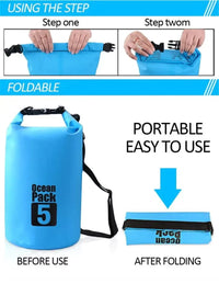 HKM-011027 Durable Waterproof Outdoor Sport Backpack Dry Bag - Available in Multiple Capacities (2L, 5L, 10L, 15L, 20L, 30L)