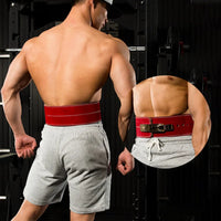 HKM-452819 Leather Weightlifting Belt - 10mm Thick Cowhide, 4-Layer Design, Lever Closure