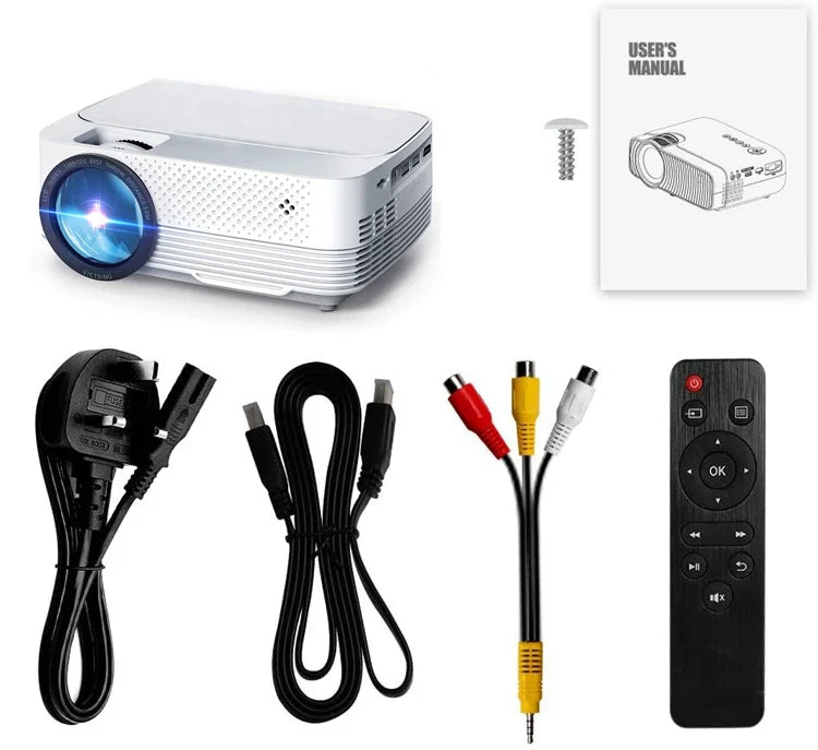 KTX-417235 Mini Portable 720P LED Multimedia Projector for Home Cinema with USB and HDMI Connectivity