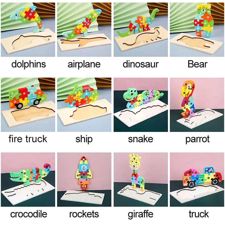 KTX-891731 Montessori Educational Wooden 3D Puzzle Game for Kids – Eco-Friendly and Non-Toxic Jigsaw Learning Toy