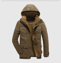 HKM-029651 Men's Jacket Sets Mens Winter Jacket CoatThickened Waterproof Canvas Coat Zipper Closure Windproof Clothing Men's Coats