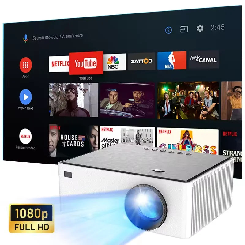 KTX-548307 Portable 1080P Mini Projector with Android 11 and 220-Inch Projection Display for Home Cinema