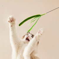 HKM-308883 Durable Interactive Cat Teaser Toy - 62CM Polyester & Metal Design