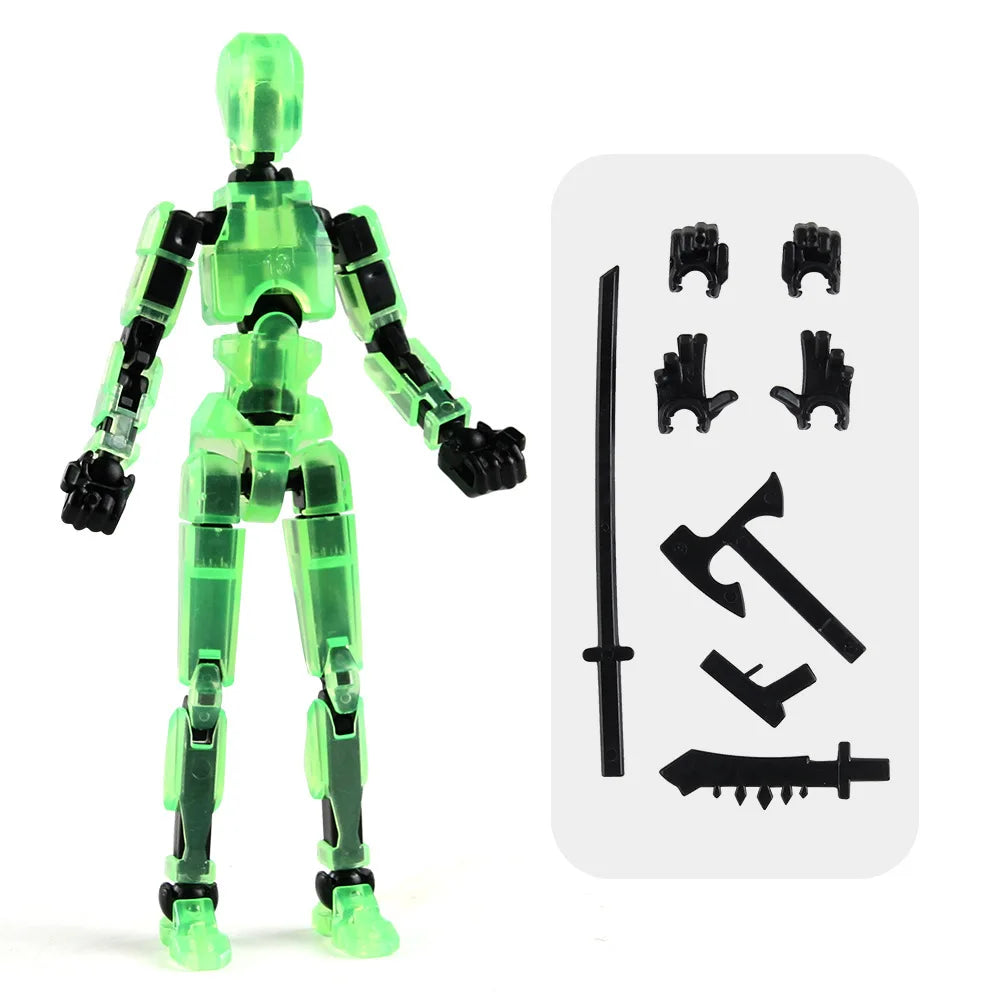 KTX-551379 Movable 3D Dummy Robot Anime Action Figure - PVC Multifunctional Fidget Toy for Kids with Autism