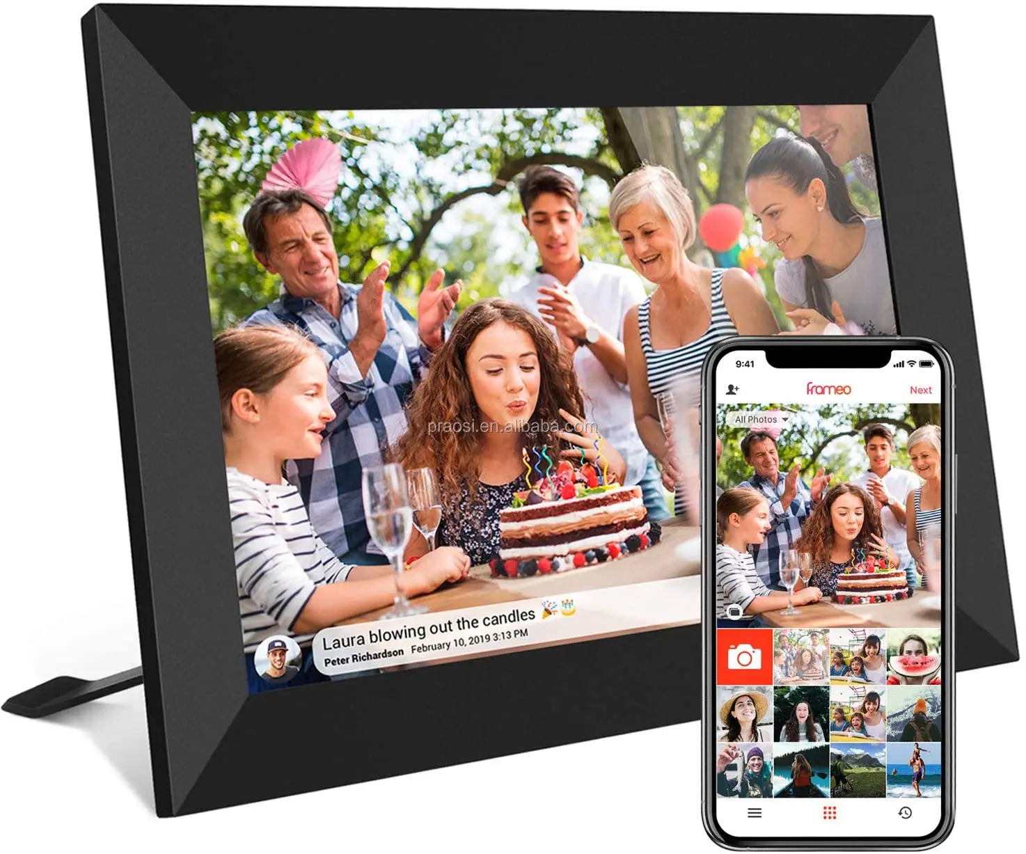 KTX-899219 7-Inch WiFi Touch Screen Digital Photo Frame with Frameo App for Easy Sharing