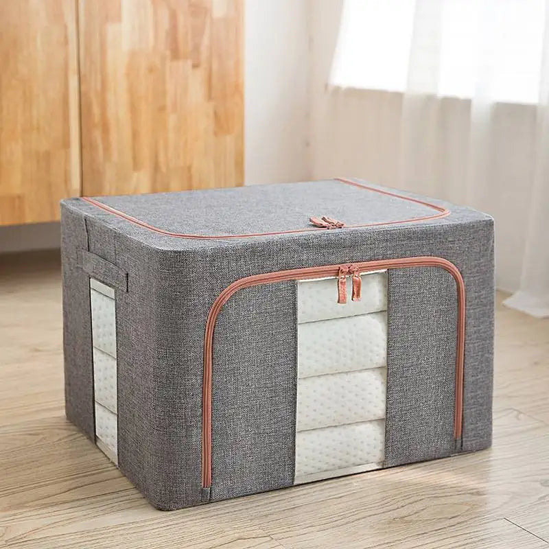 KTX-679763 Waterproof Oxford Steel Storage Box for Seasonal Clothing and Toy Storage