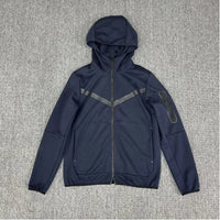 HKM-981075 Men's Plus Size Sports Hoodie Long Sleeved Zippered Jacket Thick Trench Coat for Winter Clothing Men's Coats
