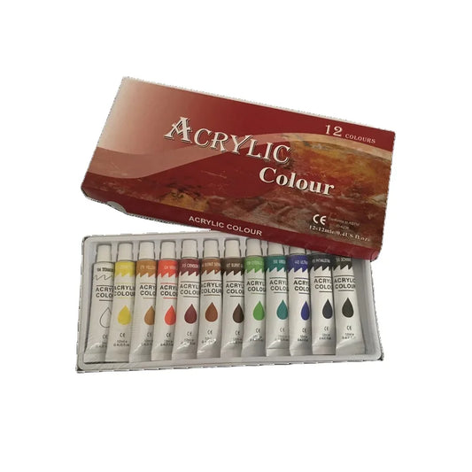 KTX-059859 Acrylic Paint Set for Kids - 24 Colours, 30mL Each, Ideal for Canvas and Paper