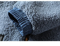 HKM-472595 Men's Casual Lamb Wool Cotton Coat Winter Blouson With Single Breasted Closure Loose and Warm Canvas Clothing