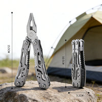 15 in 1 Custom Steel Tactical Outdoor Multi Functional Pliers Tool with Knife Screwdrivers EDC Multi Pliers for Camping Hiking