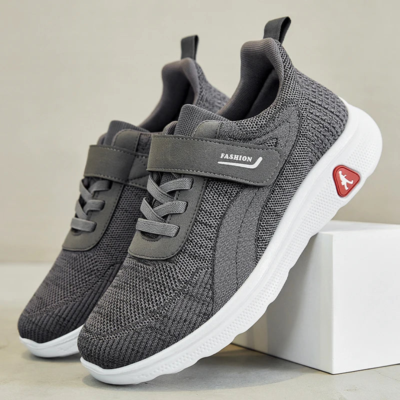 HKM-738195 B-22007 Men's Casual Comfortable Flats Men's Sneakers Lace-Up Mesh Shoes Lightweight Breathable